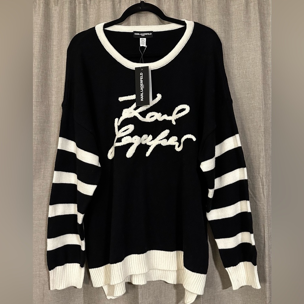 Karl Lagerfeld Knit Sweater - Black,White / size XL